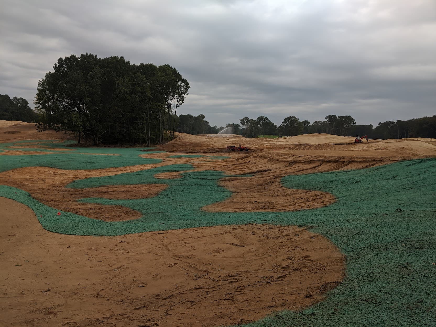 Golf course hydromulching at American Dunes — view 1