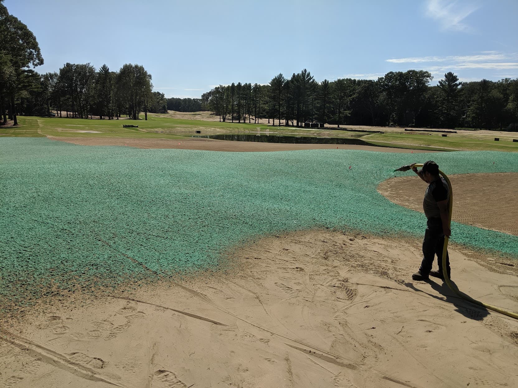 Golf course hydromulching at American Dunes — view 3