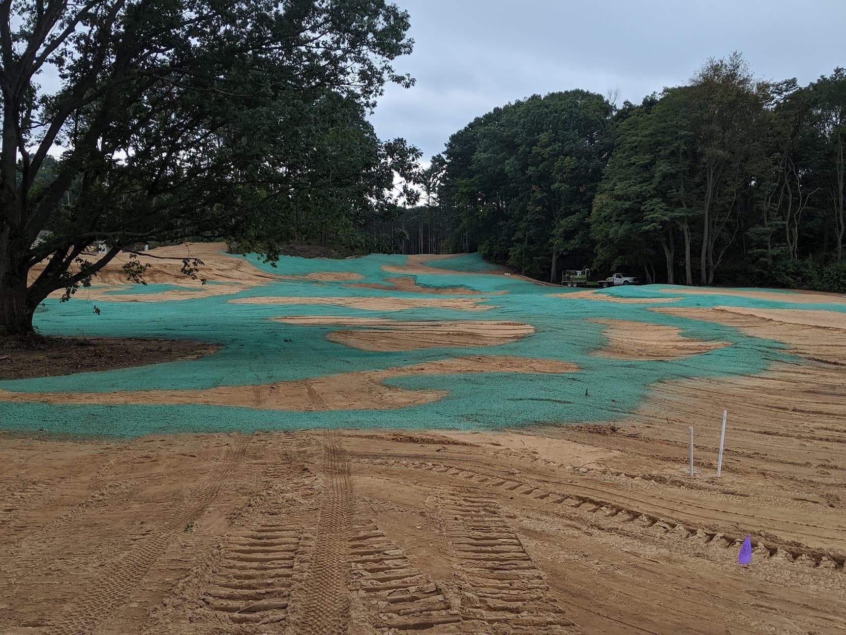 Golf course hydromulching at American Dunes — view 4