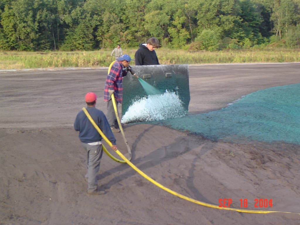 Golf course hydromulching at Macatawa Legends — view 3