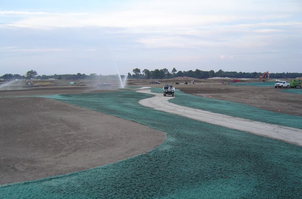 Golf course hydromulching at Macatawa Legends — view 4